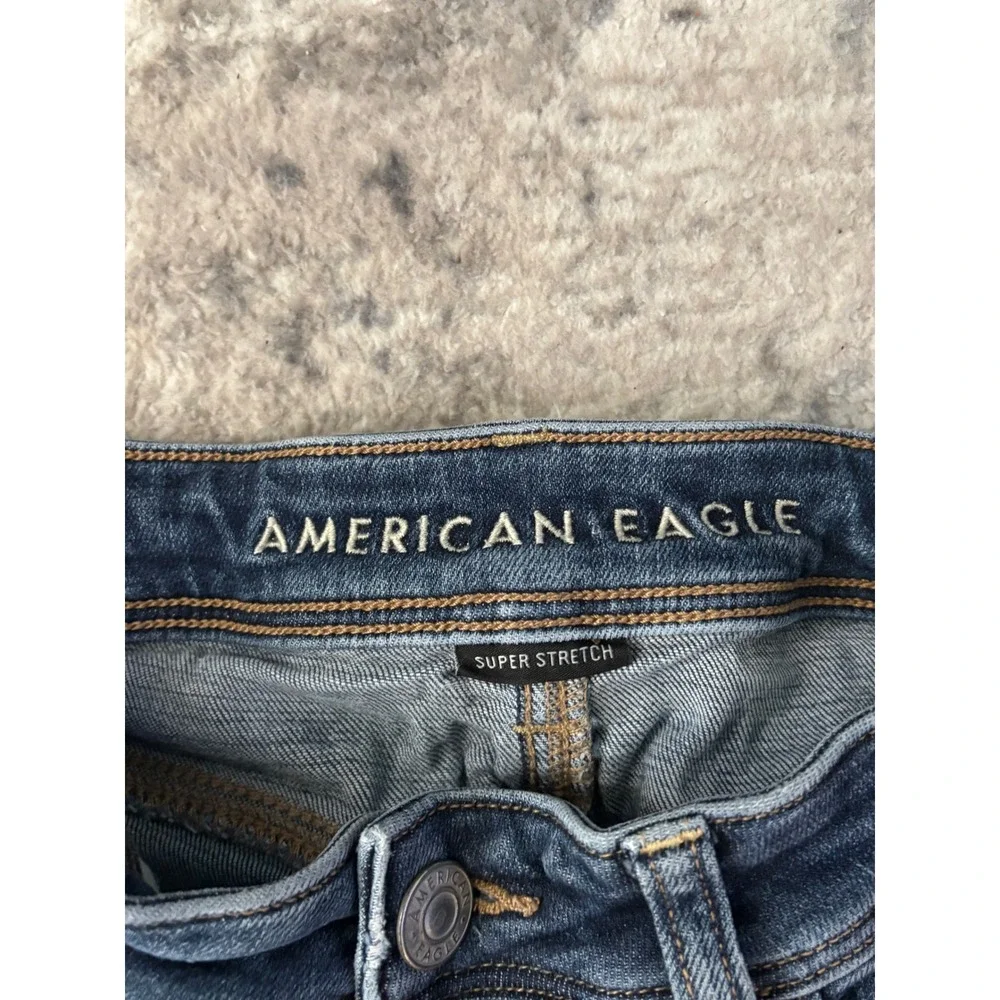 Women's American Eagle Kick Boot Blue‎ Jeans - Y2K Size 4 Short Super Stretch